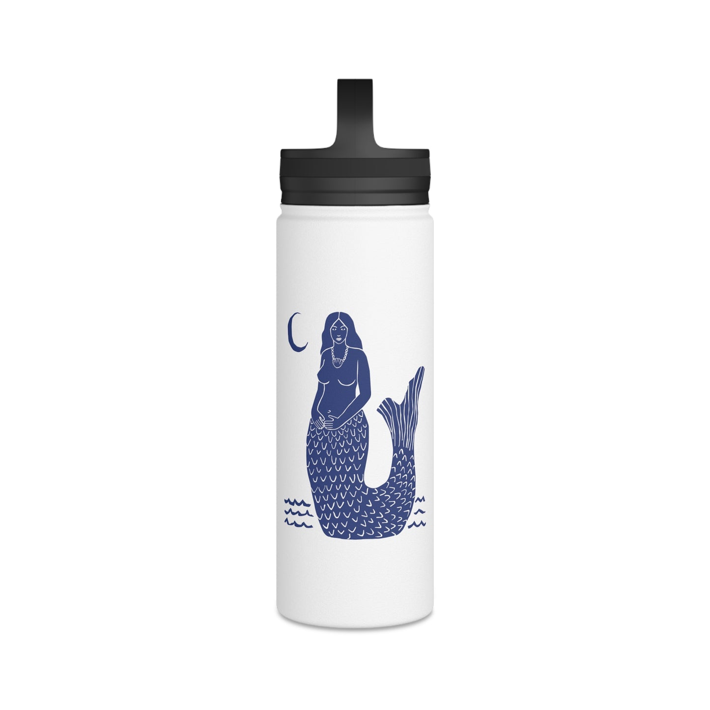 Empowered Mermaid, Stainless Steel Water Bottle, Handle Lid