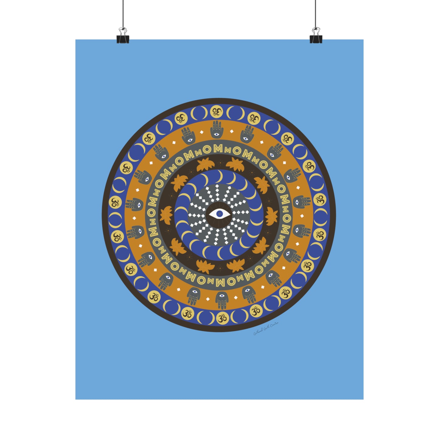 Yogic Harmony Mandala Poster (blue)