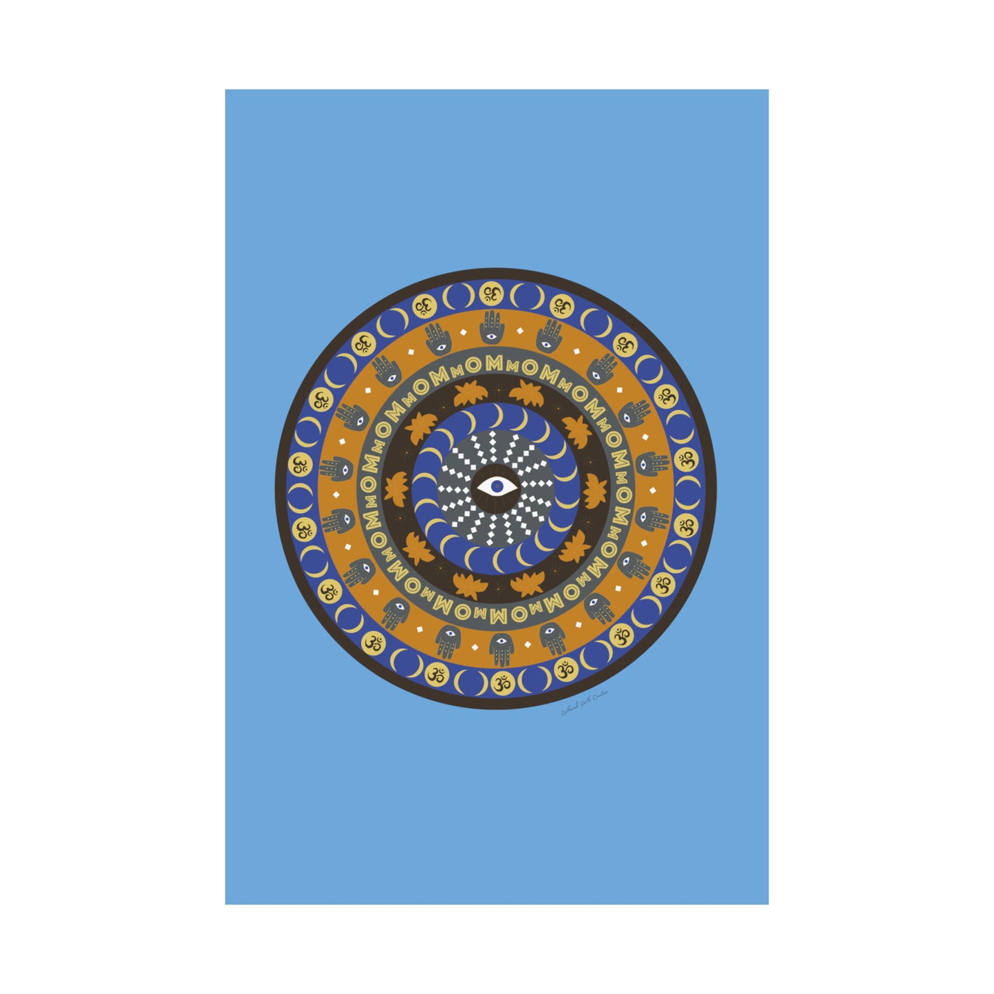 Yogic Harmony Mandala Poster (blue)