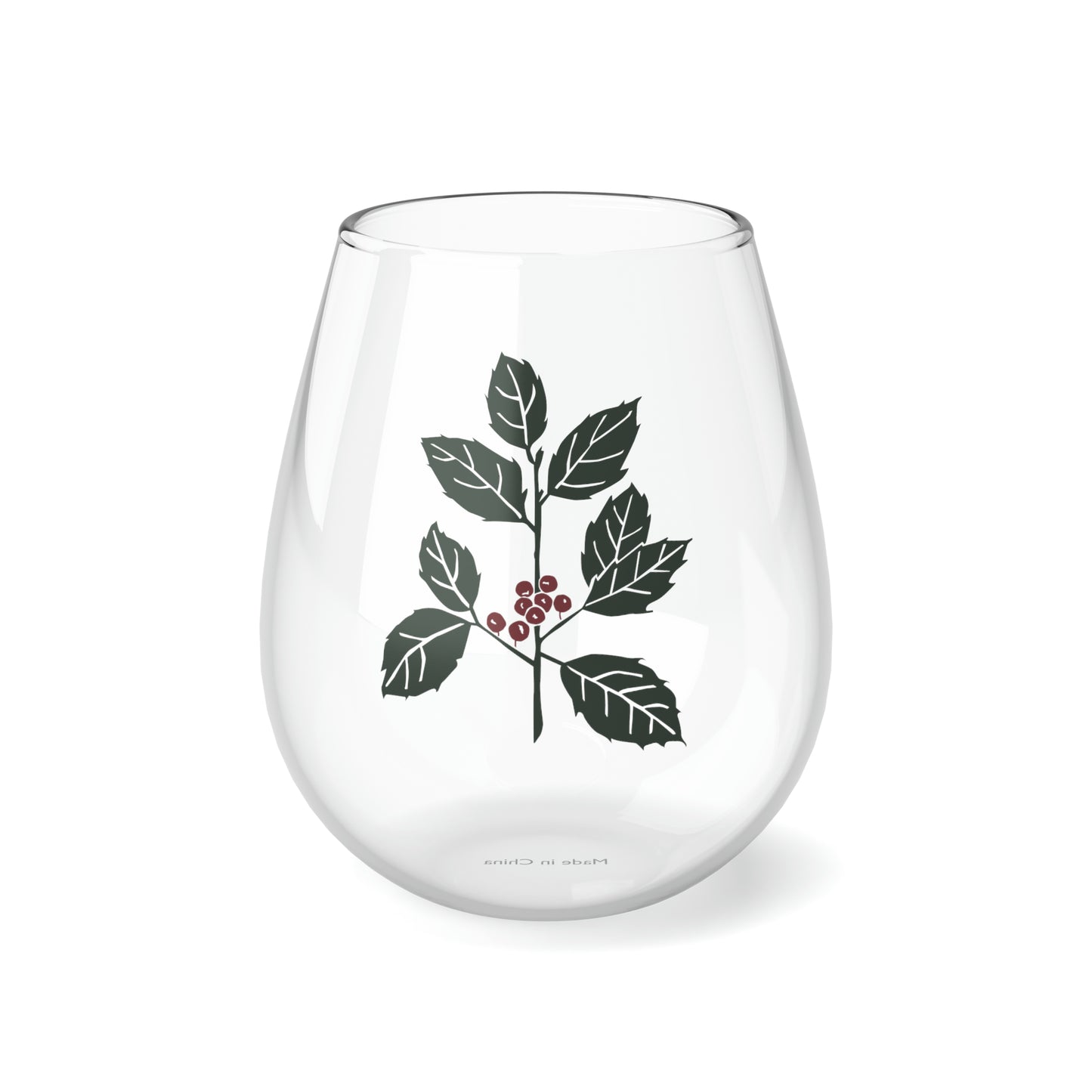 A Holiday Wine Glass, 11.75oz -  Festive Evergreen