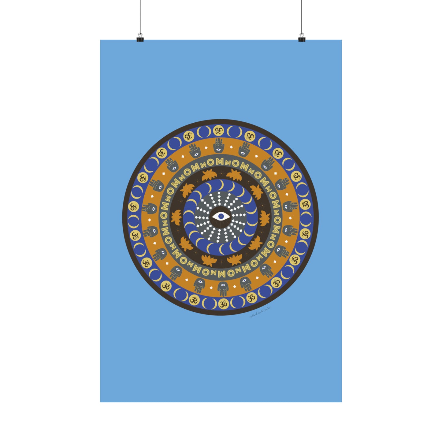 Yogic Harmony Mandala Poster (blue)