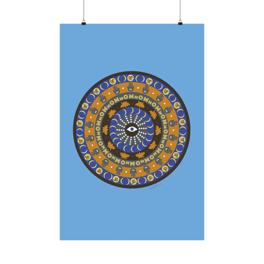 Yogic Harmony Mandala Poster (blue)