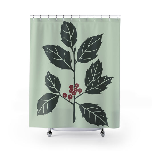 A Holiday Elegant Shower Curtain - Evergreen