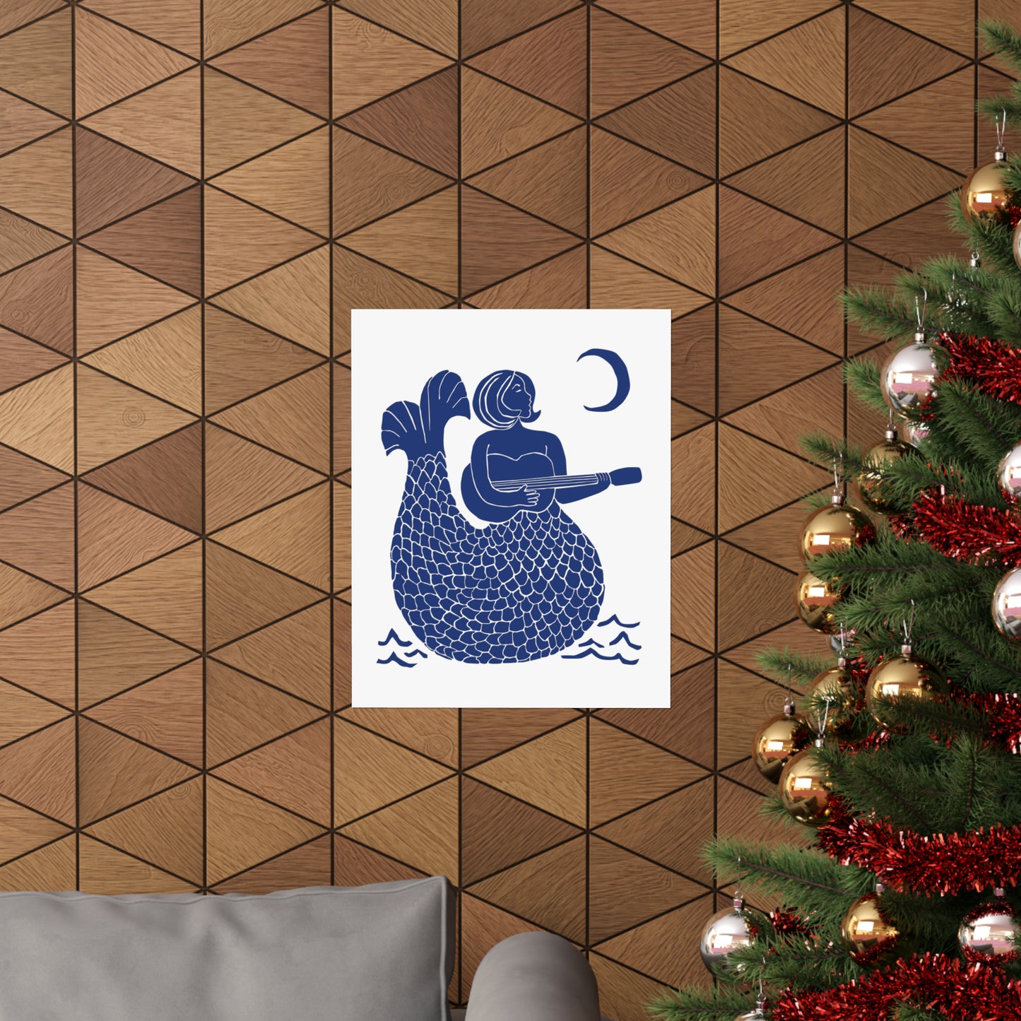 Music Mermaid Poster (blue)