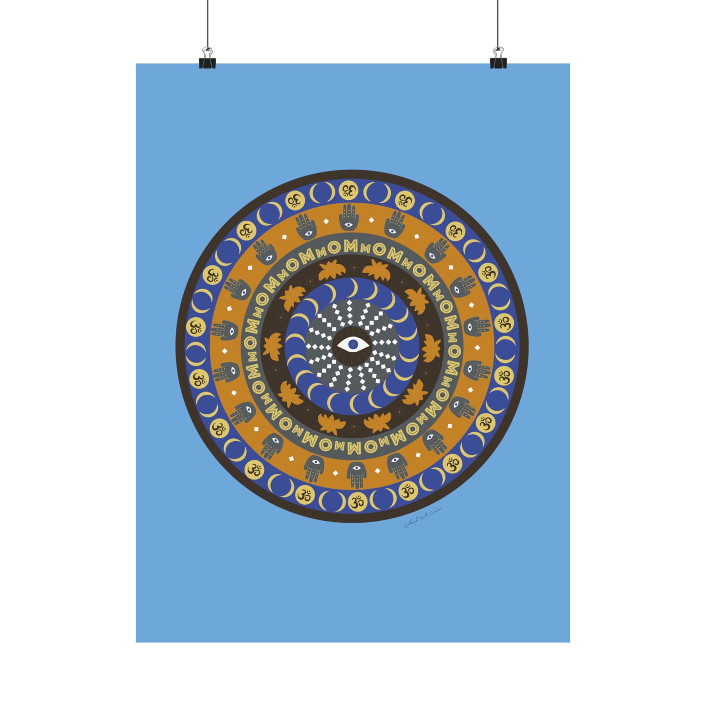 Yogic Harmony Mandala Poster (blue)