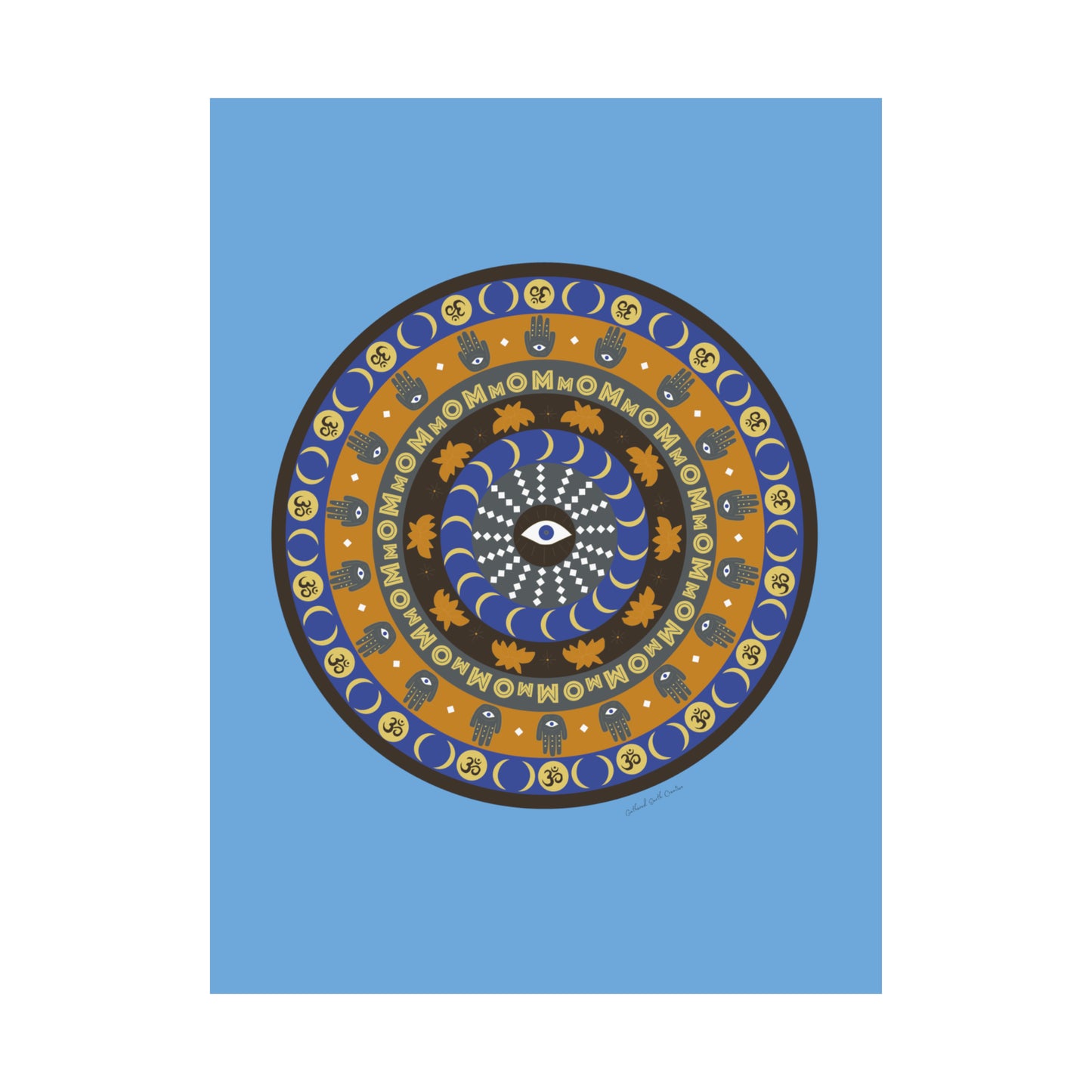 Yogic Harmony Mandala Poster (blue)