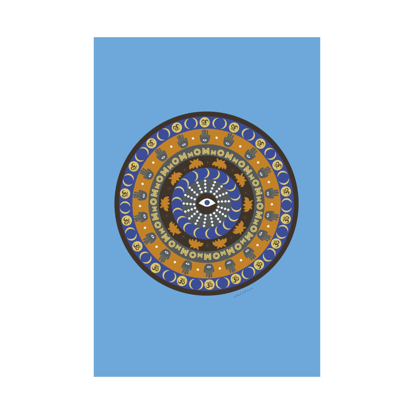 Yogic Harmony Mandala Poster (blue)