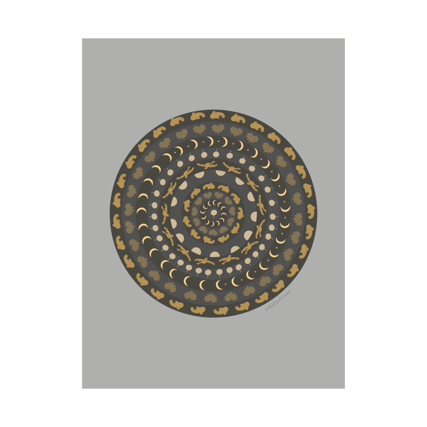 Harmony of Earth: Nature-Inspired Mandala Poster (gray)