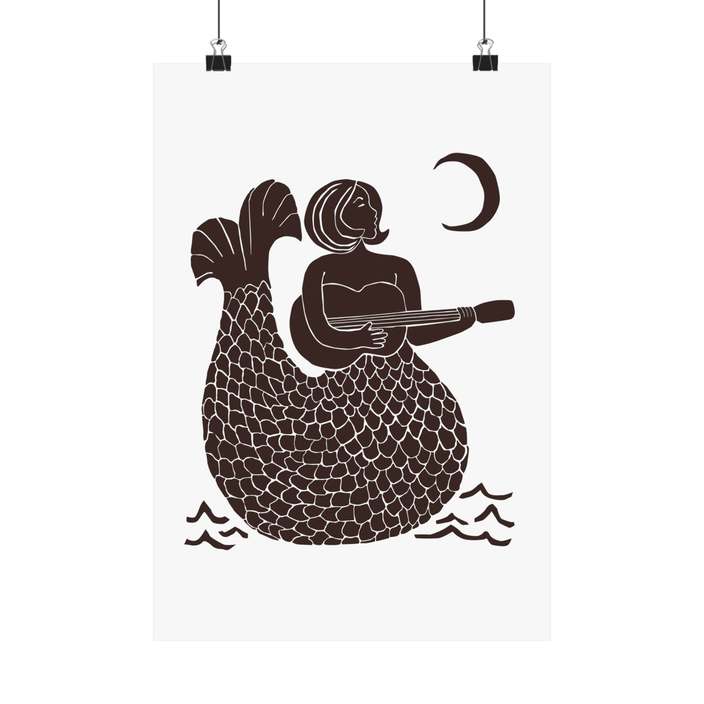 Music Mermaid Poster (brown)