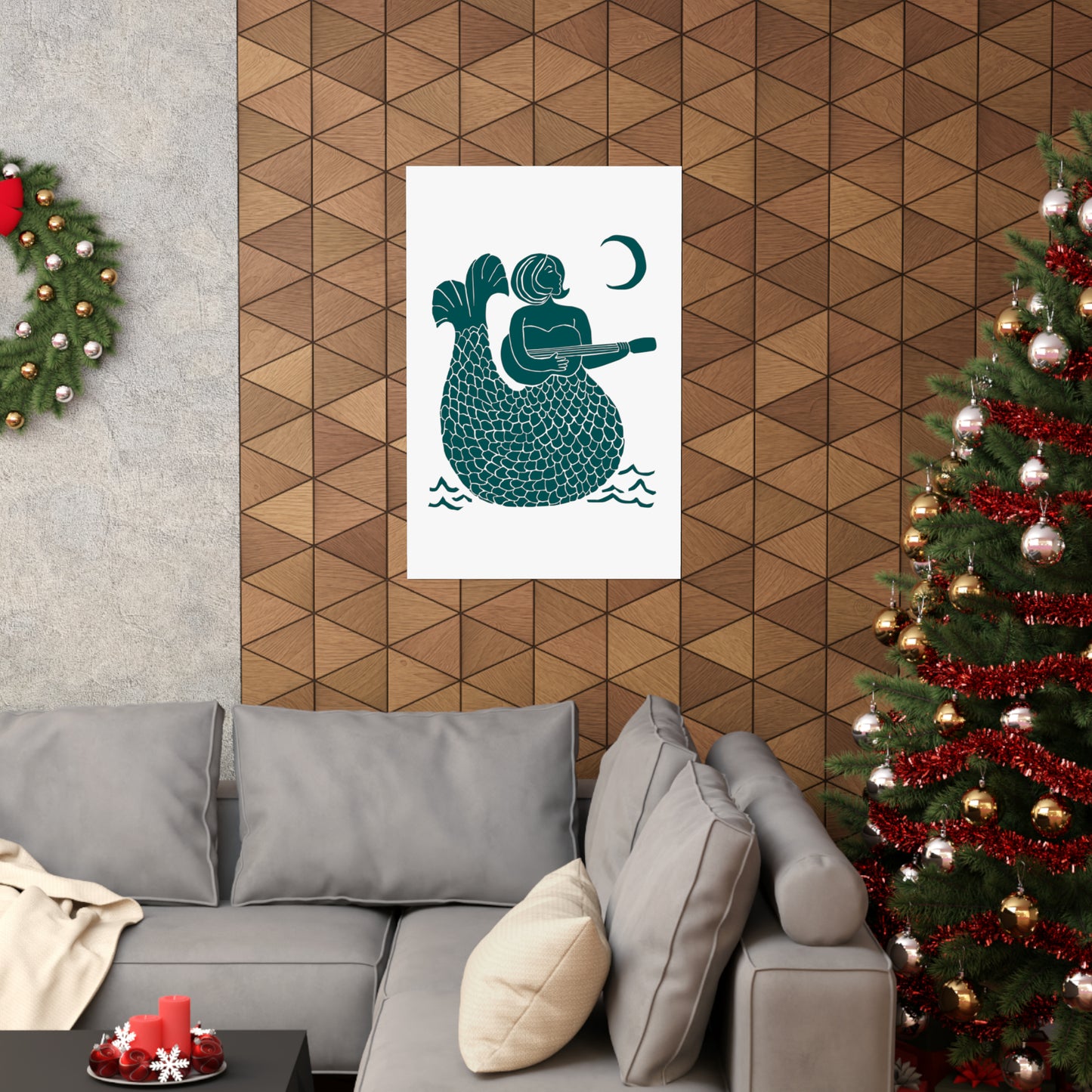 Music Mermaid Poster (green)