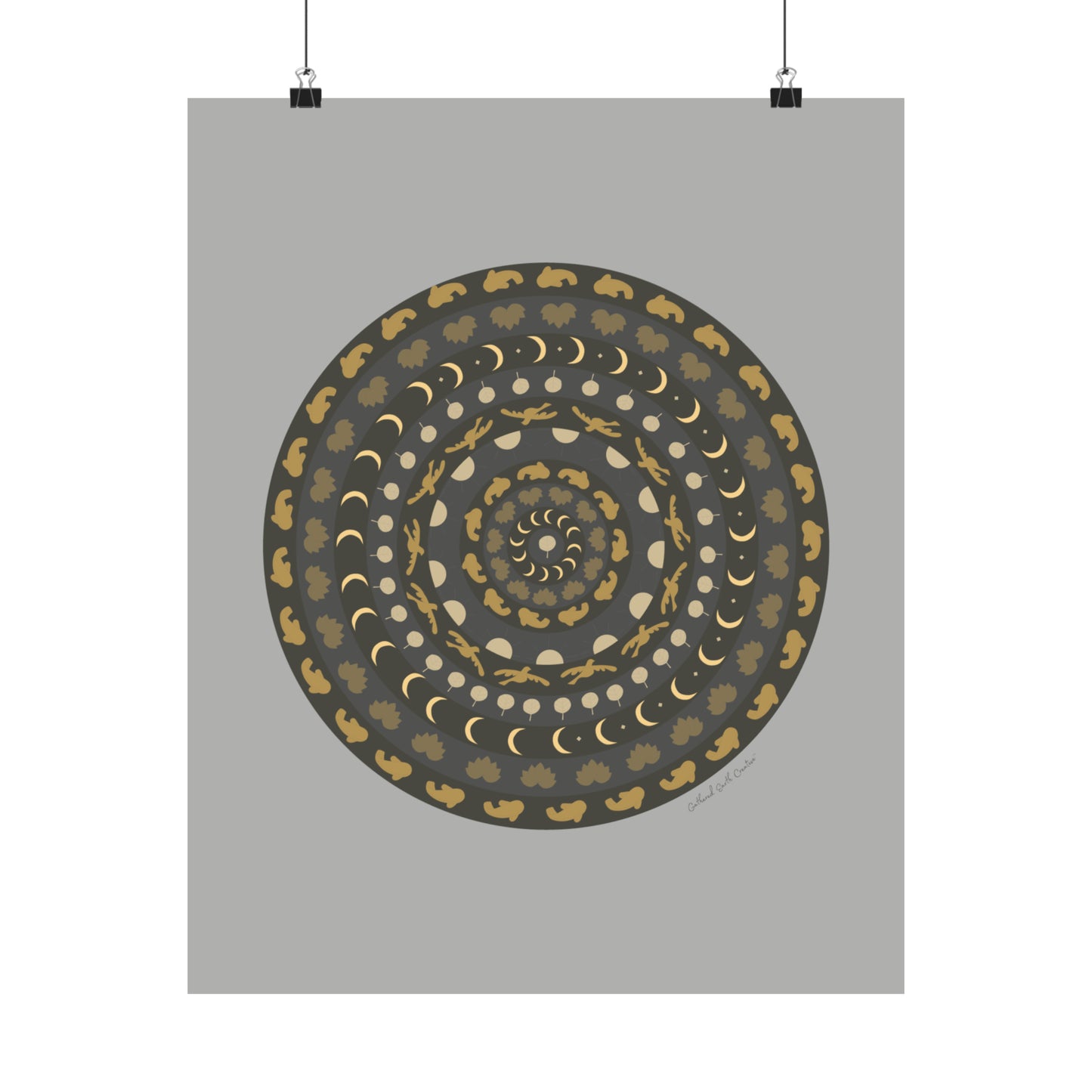 Harmony of Earth: Nature-Inspired Mandala Poster (gray)