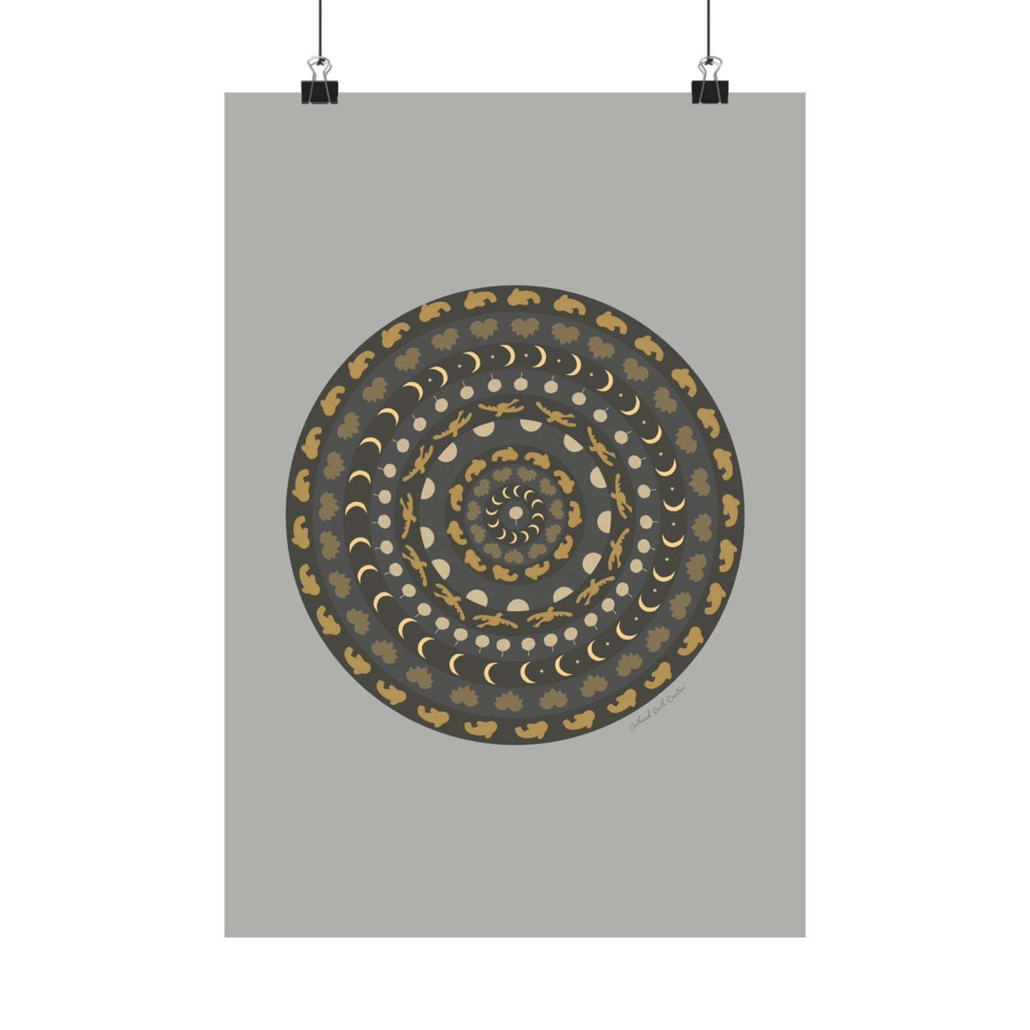 Harmony of Earth: Nature-Inspired Mandala Poster (gray)