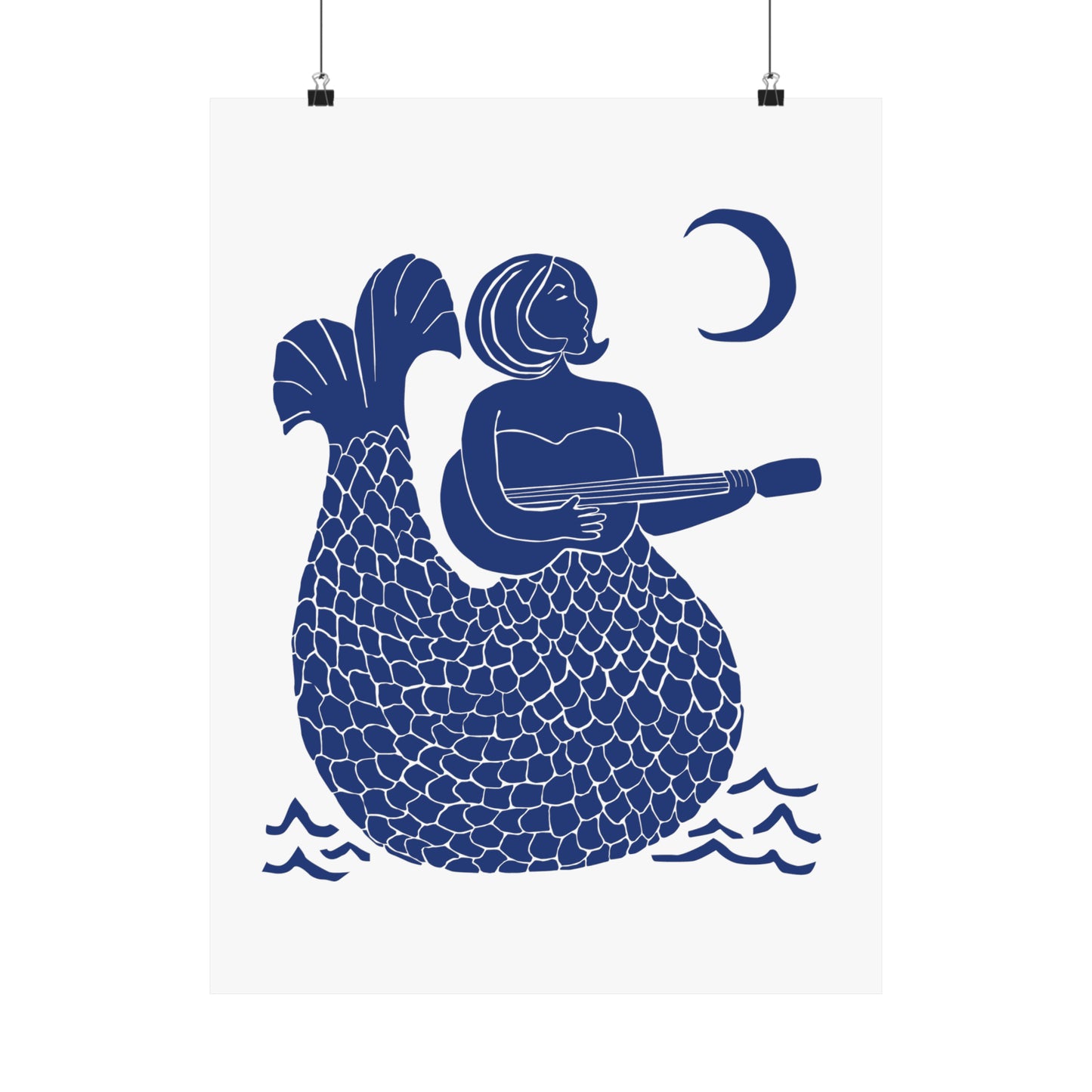 Music Mermaid Poster (blue)