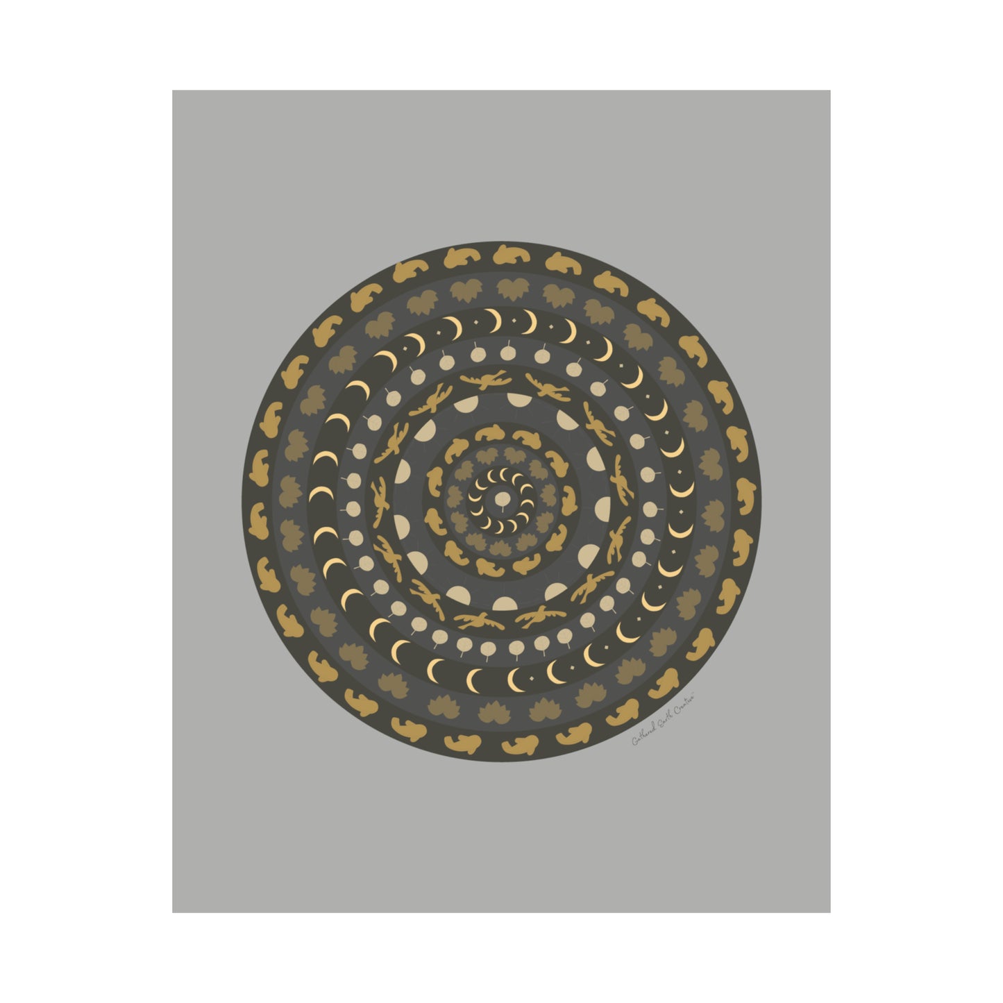 Harmony of Earth: Nature-Inspired Mandala Poster (gray)