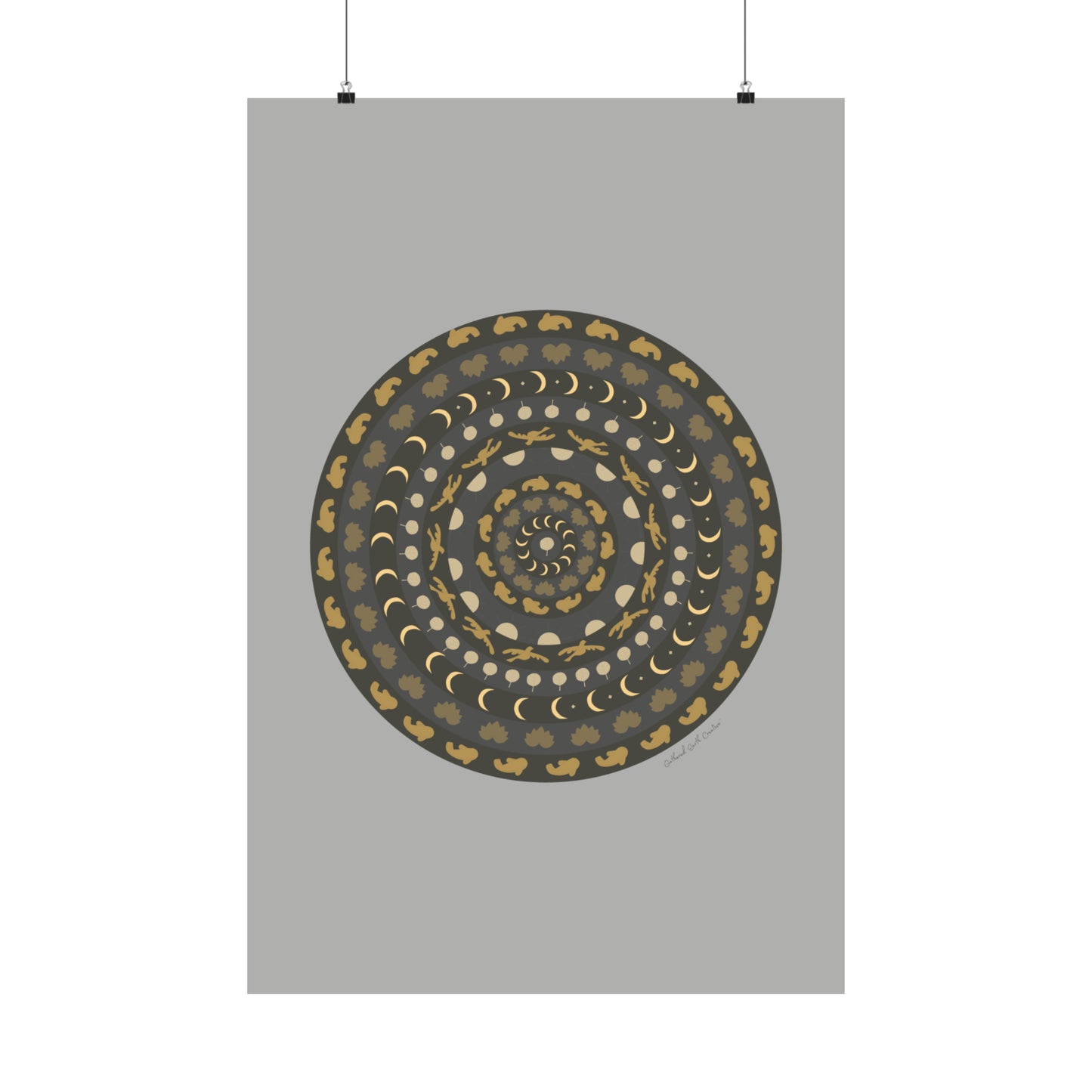 Harmony of Earth: Nature-Inspired Mandala Poster (gray)