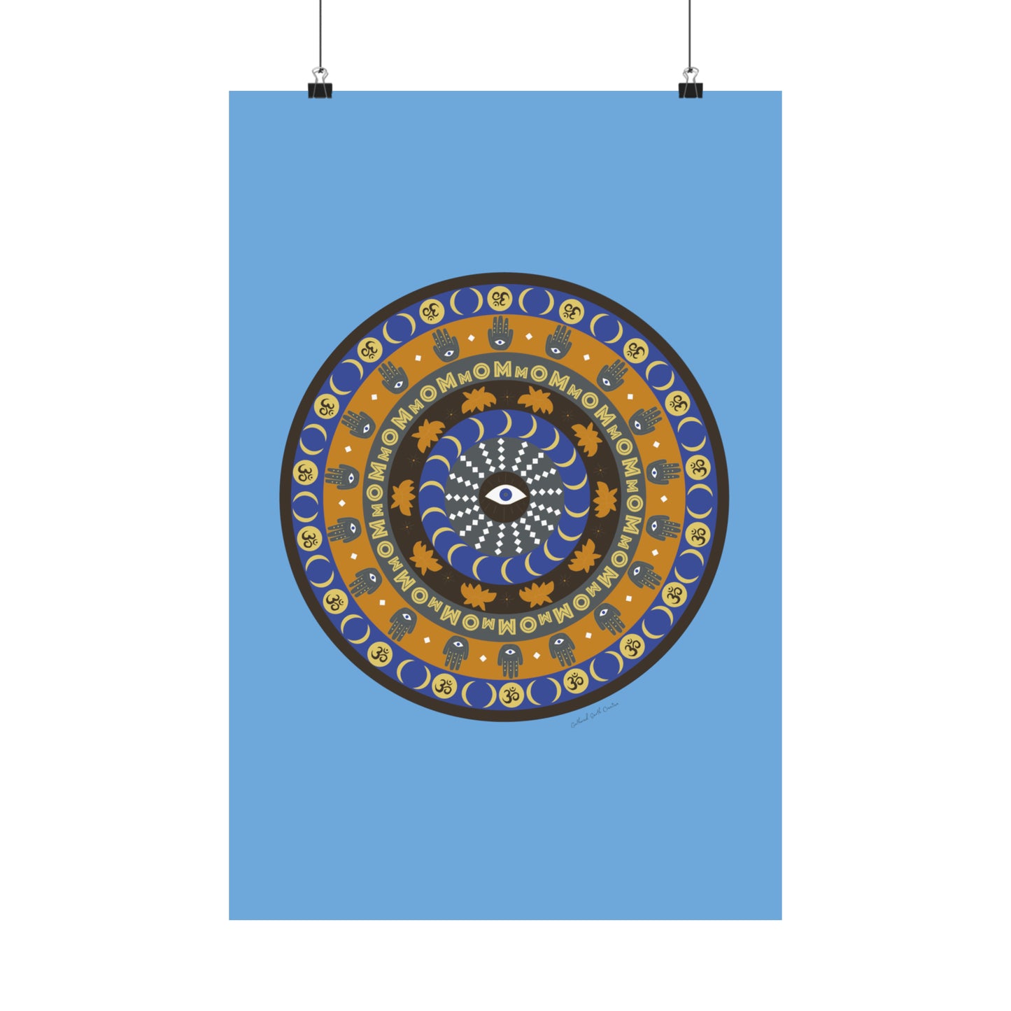 Yogic Harmony Mandala Poster (blue)