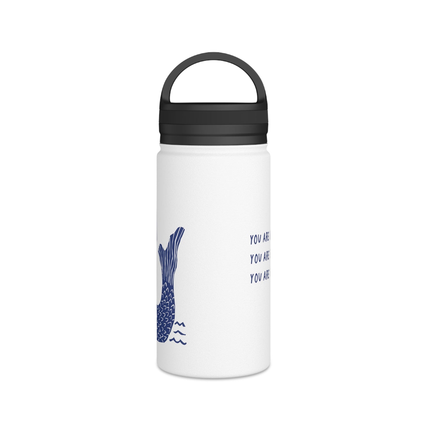 Empowered Mermaid, Stainless Steel Water Bottle, Handle Lid