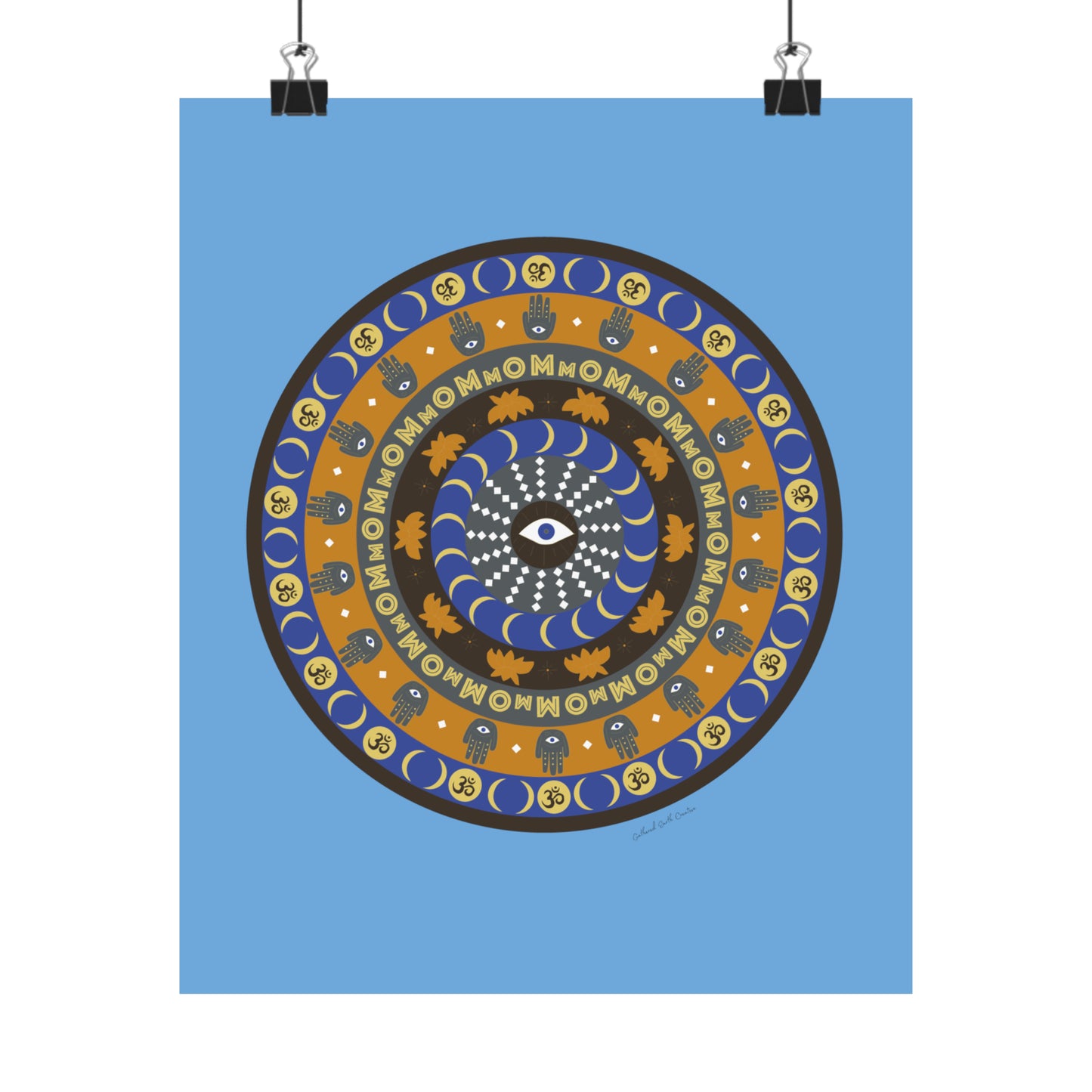 Yogic Harmony Mandala Poster (blue)