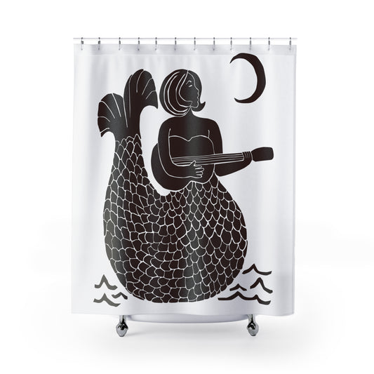 Mermaid Musician, Shower Curtain