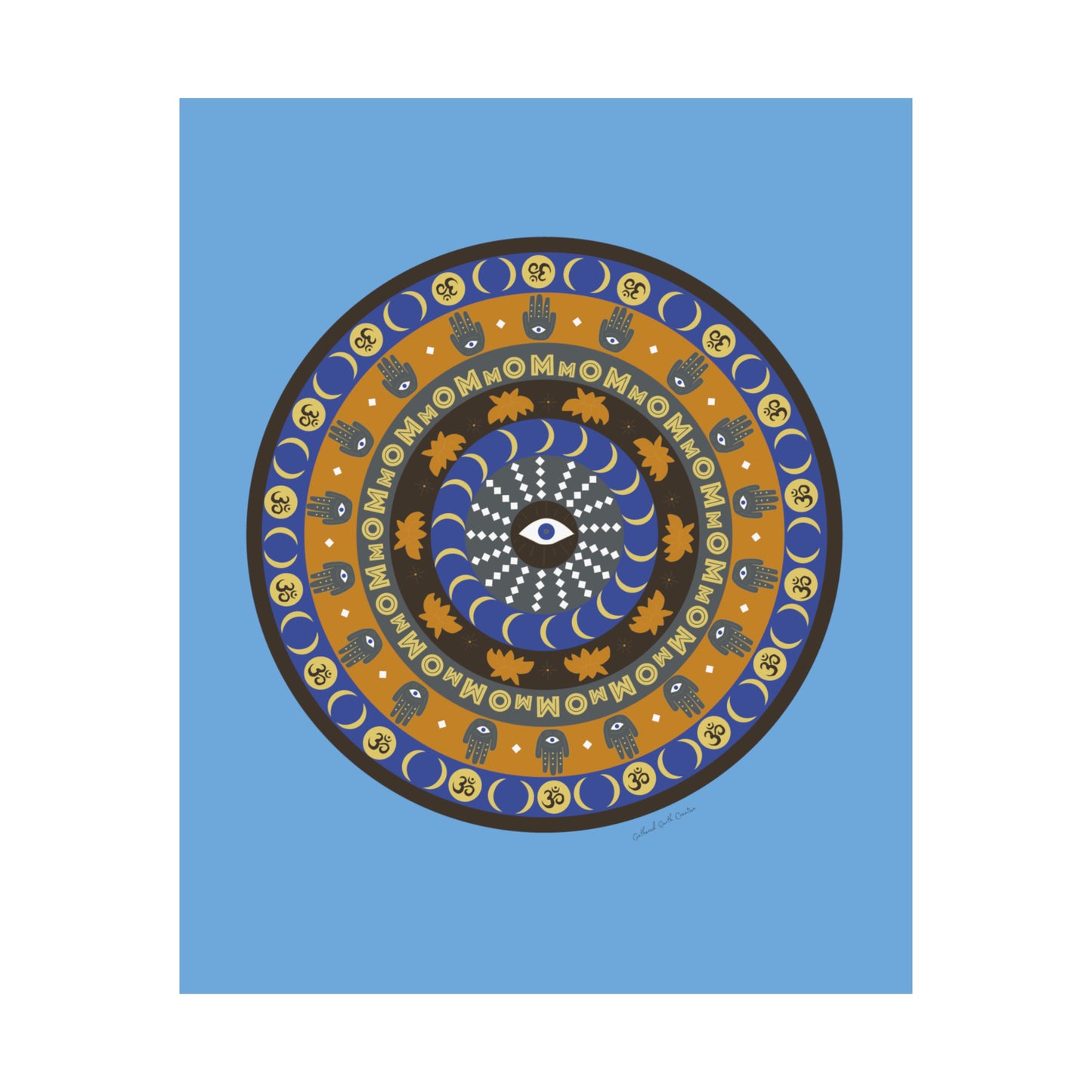 Yogic Harmony Mandala Poster (blue)