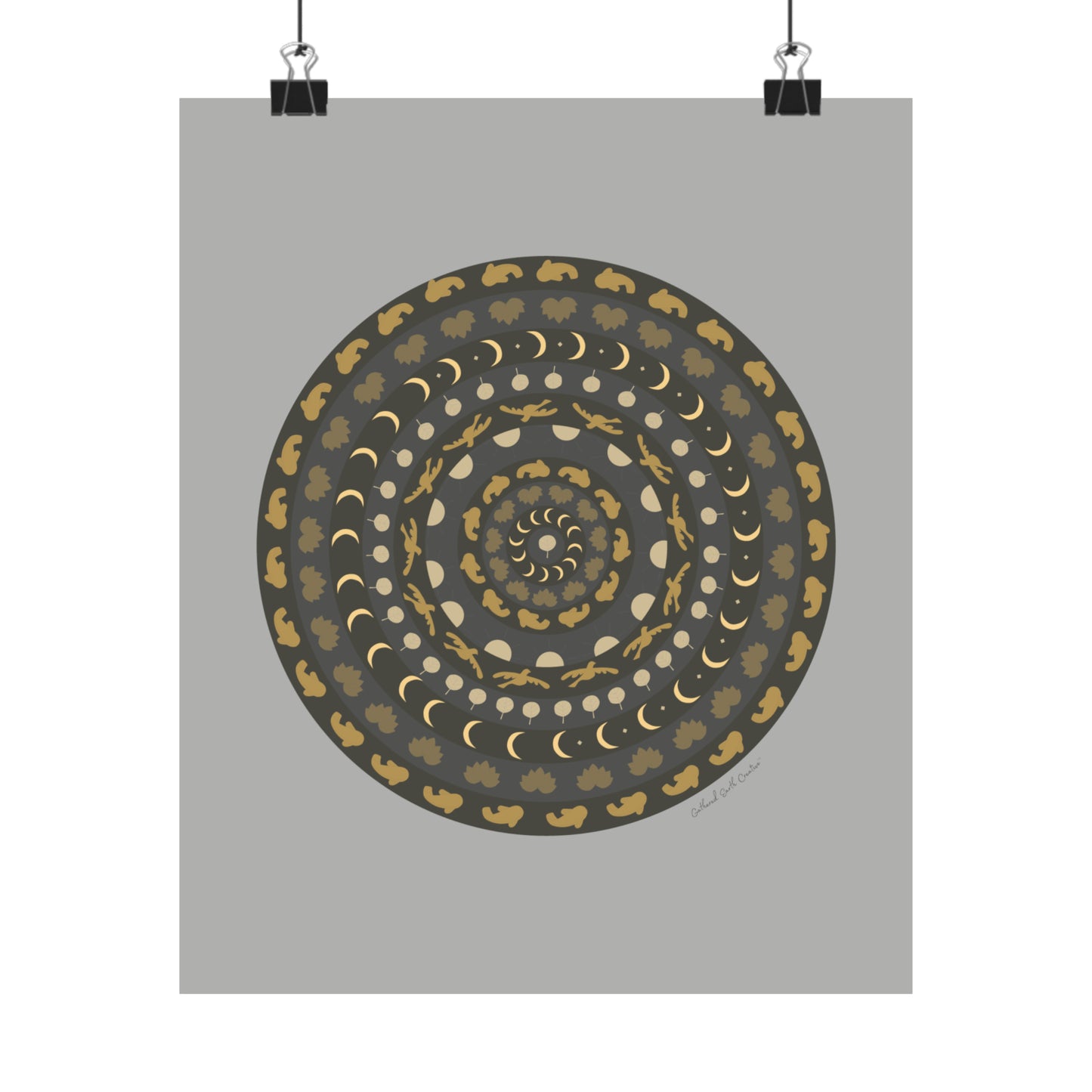 Harmony of Earth: Nature-Inspired Mandala Poster (gray)