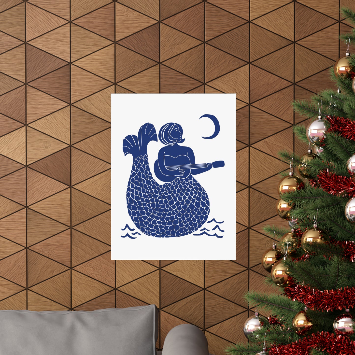 Music Mermaid Poster (blue)