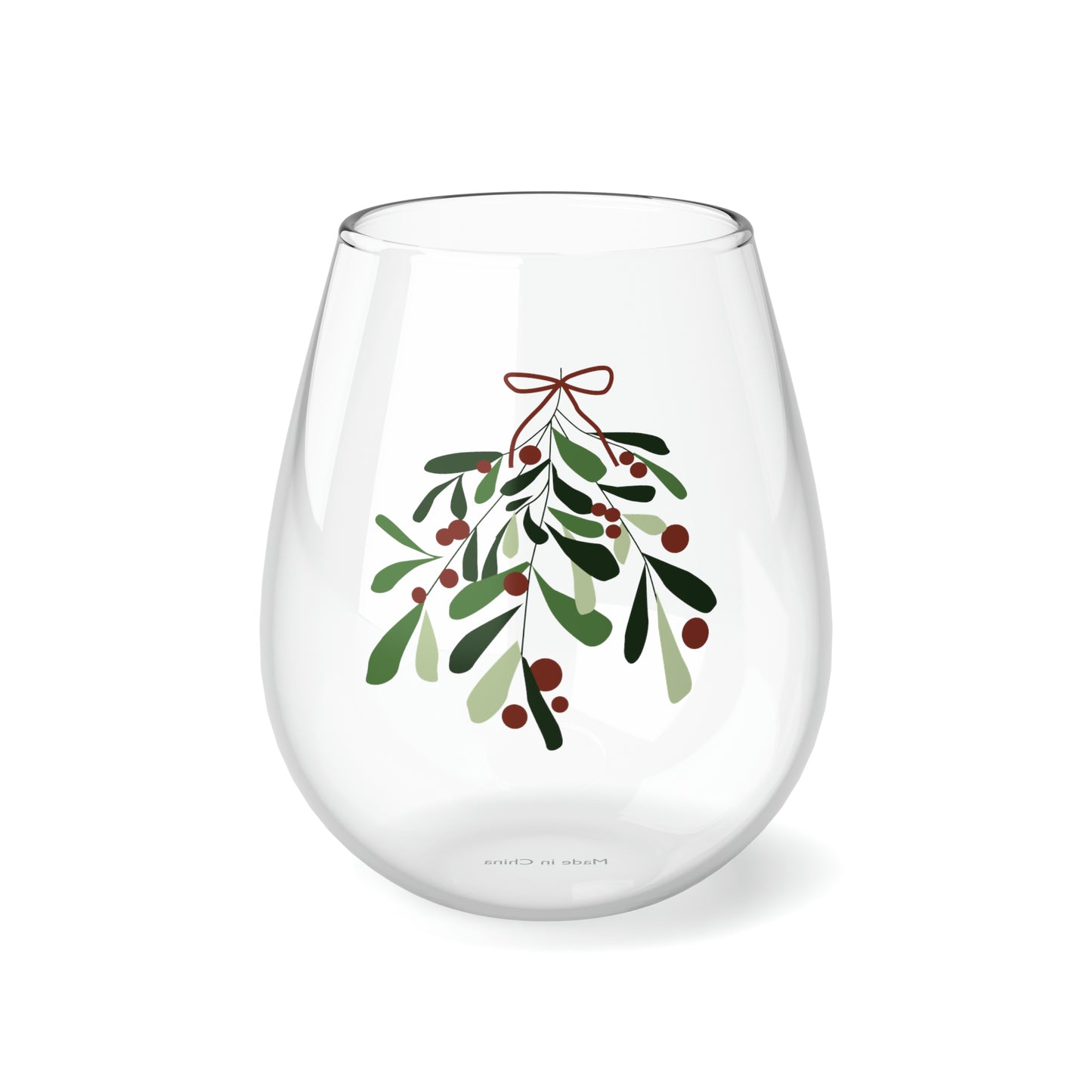 A Holiday Wine Glass 11.75oz - Mistletoe