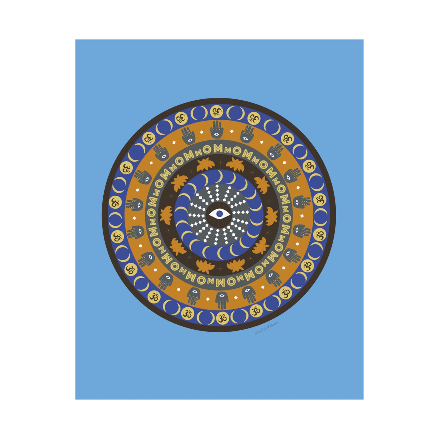 Yogic Harmony Mandala Poster (blue)