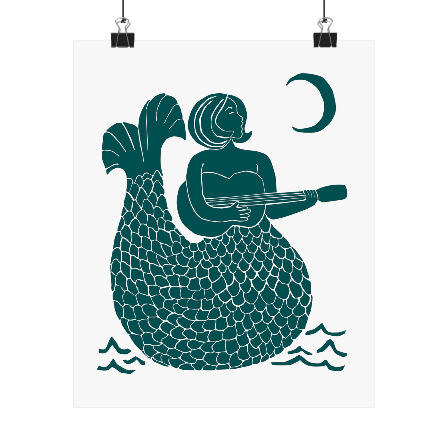 Music Mermaid Poster (green)