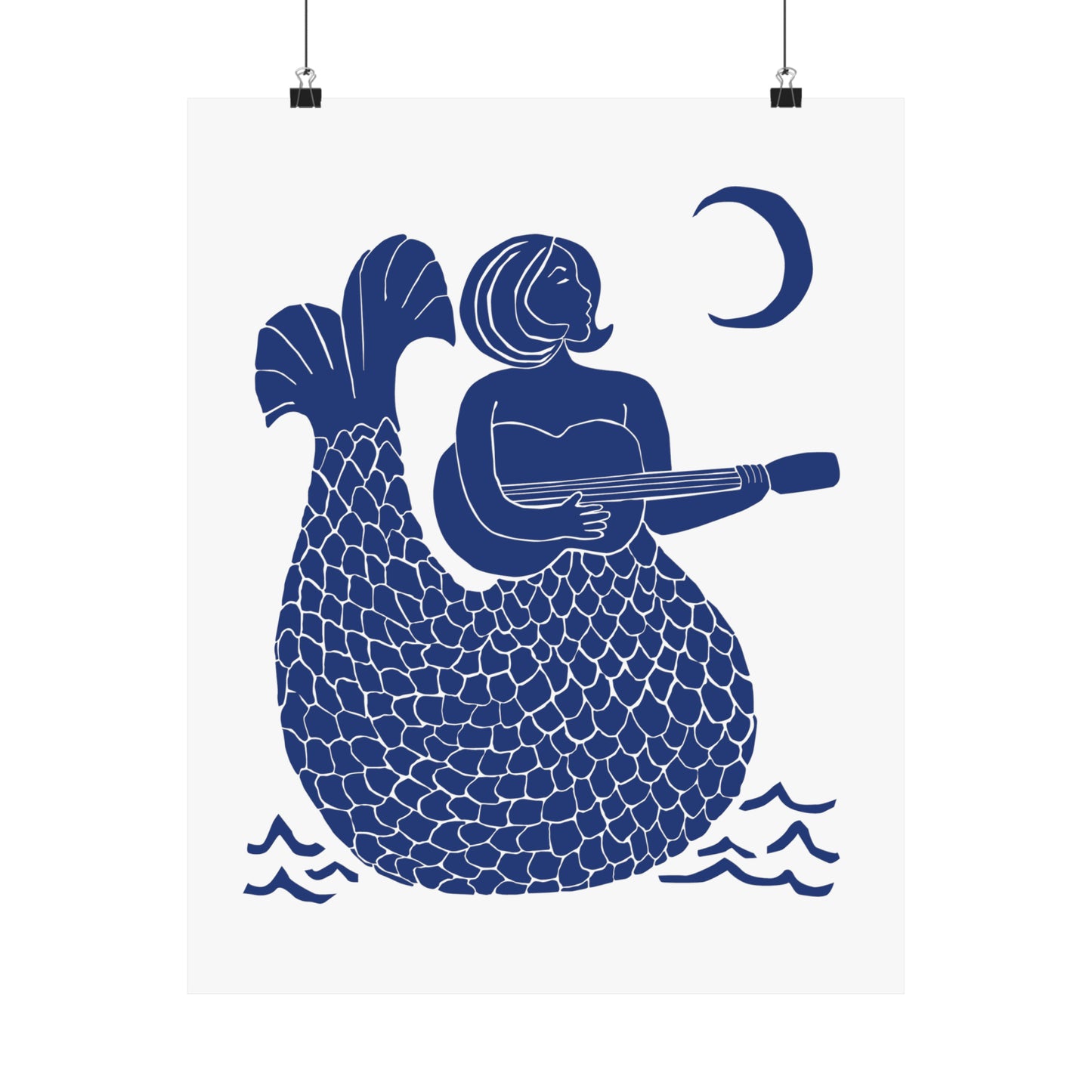 Music Mermaid Poster (blue)