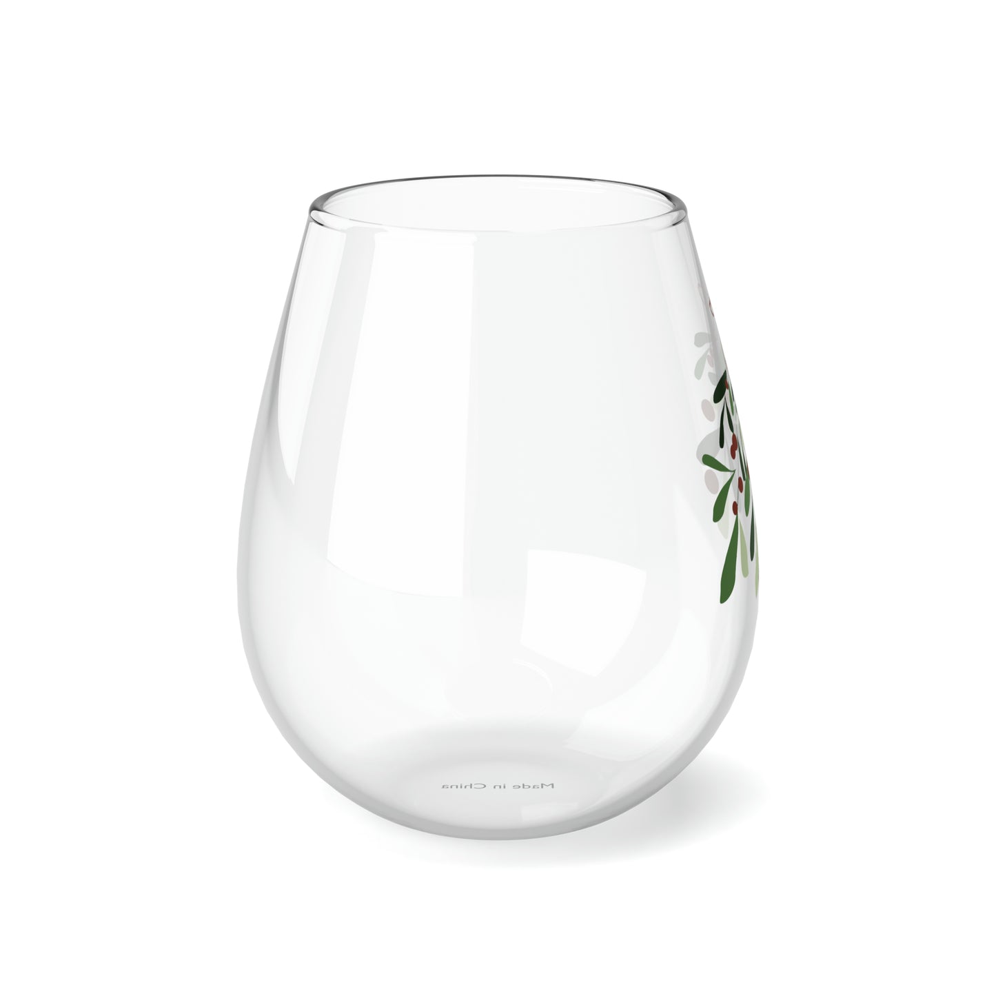 A Holiday Wine Glass 11.75oz - Mistletoe