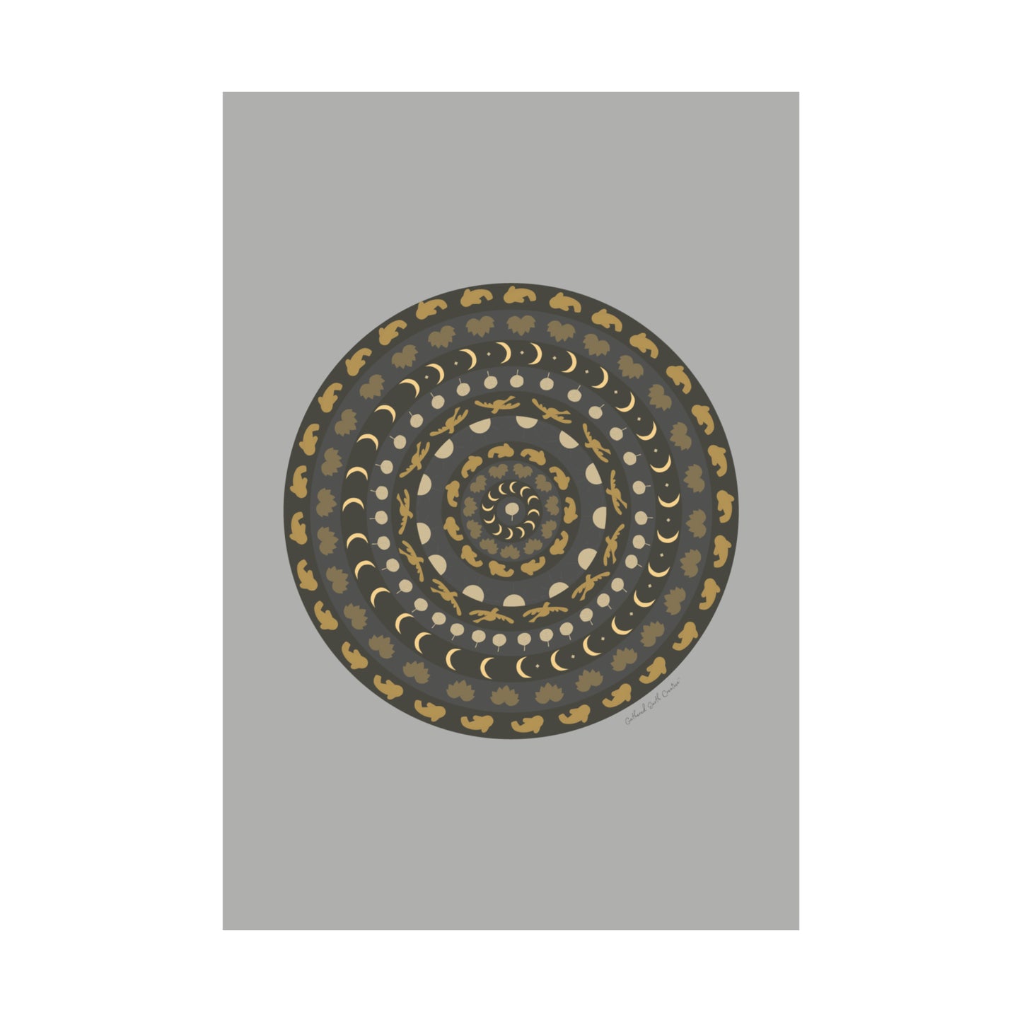 Harmony of Earth: Nature-Inspired Mandala Poster (gray)