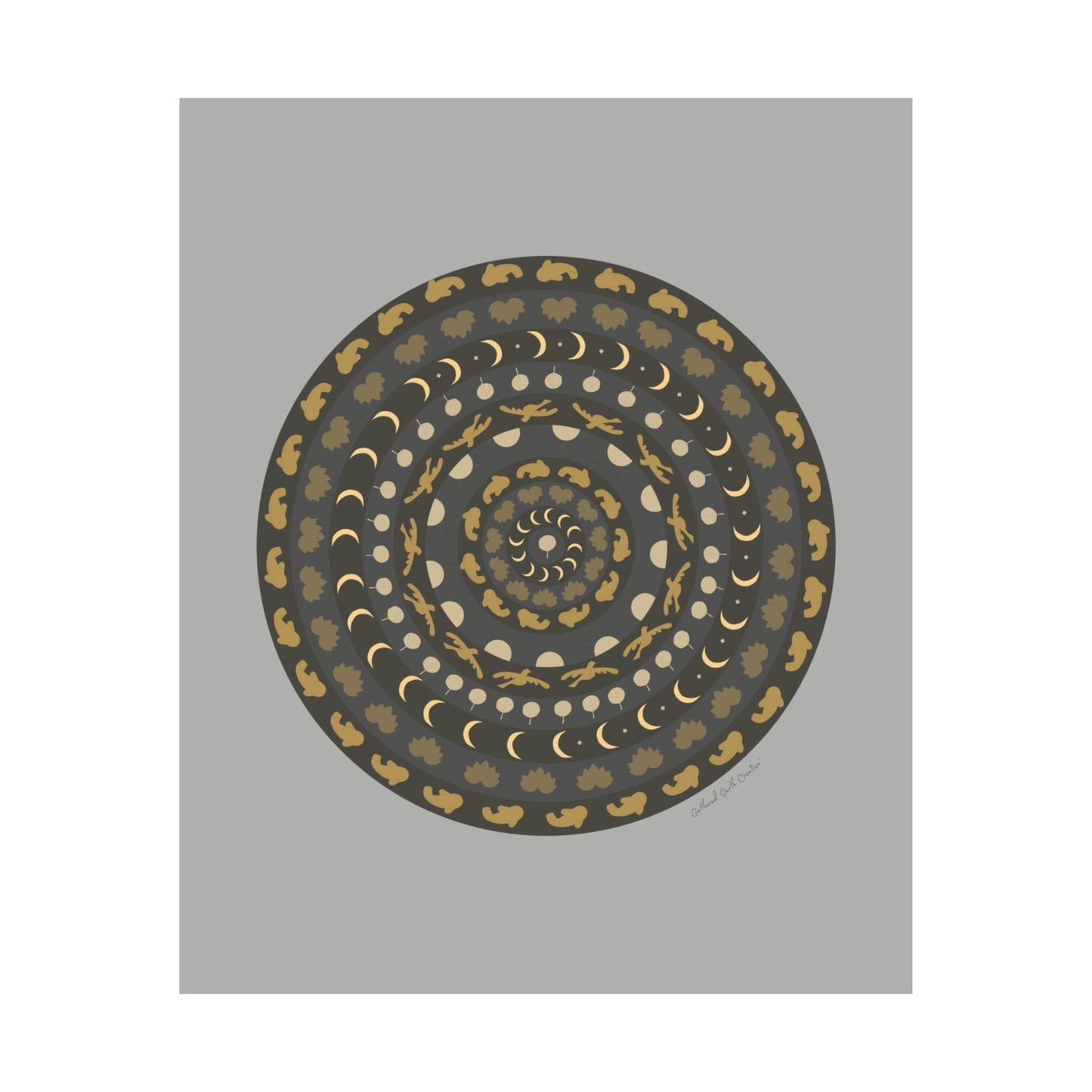 Harmony of Earth: Nature-Inspired Mandala Poster (gray)