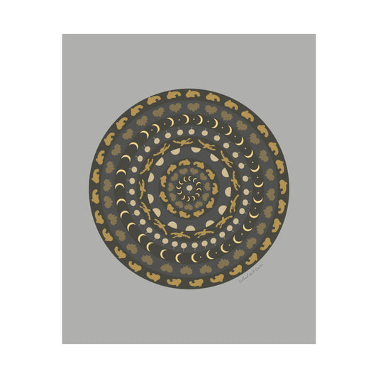 Harmony of Earth: Nature-Inspired Mandala Poster (gray)