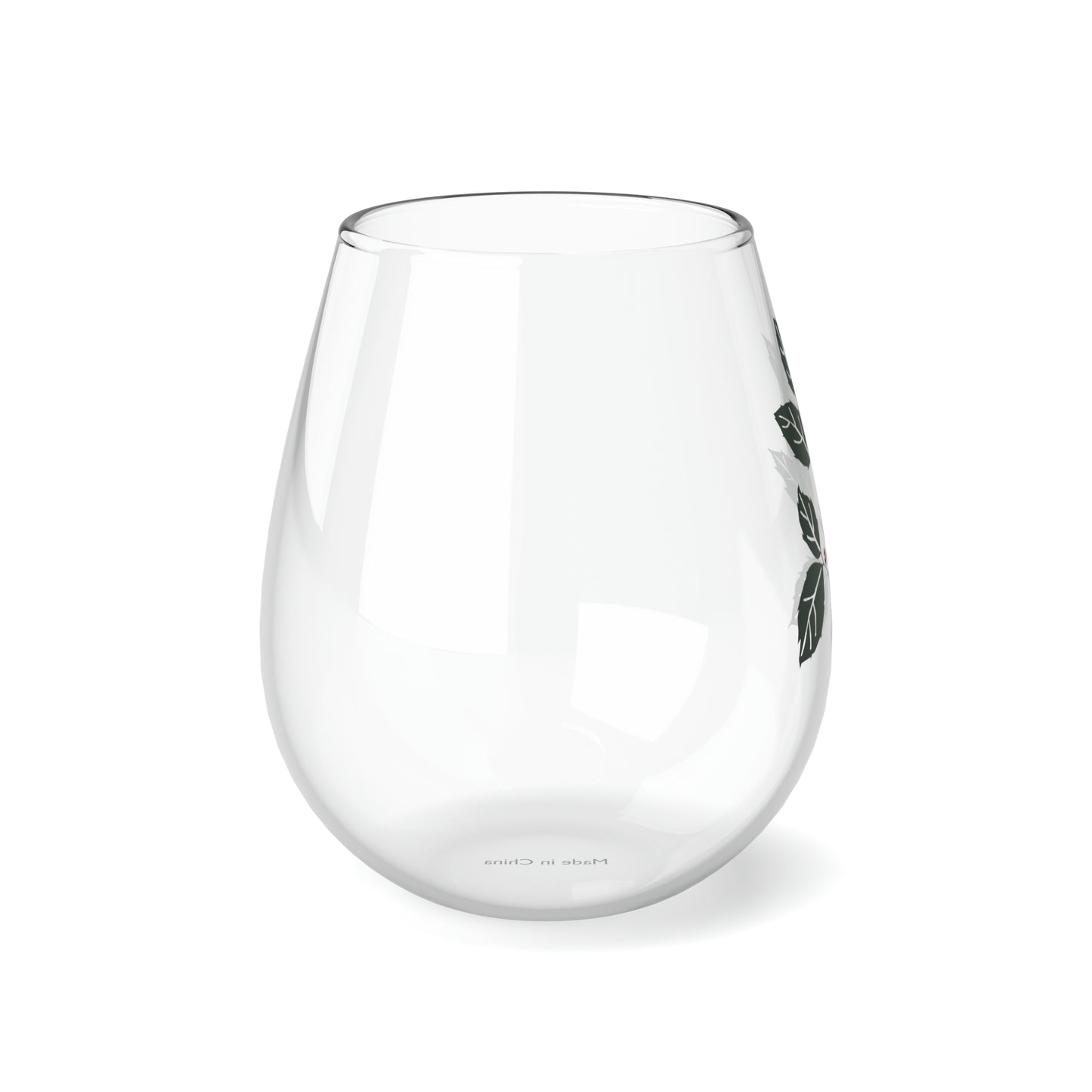 A Holiday Wine Glass, 11.75oz -  Festive Evergreen