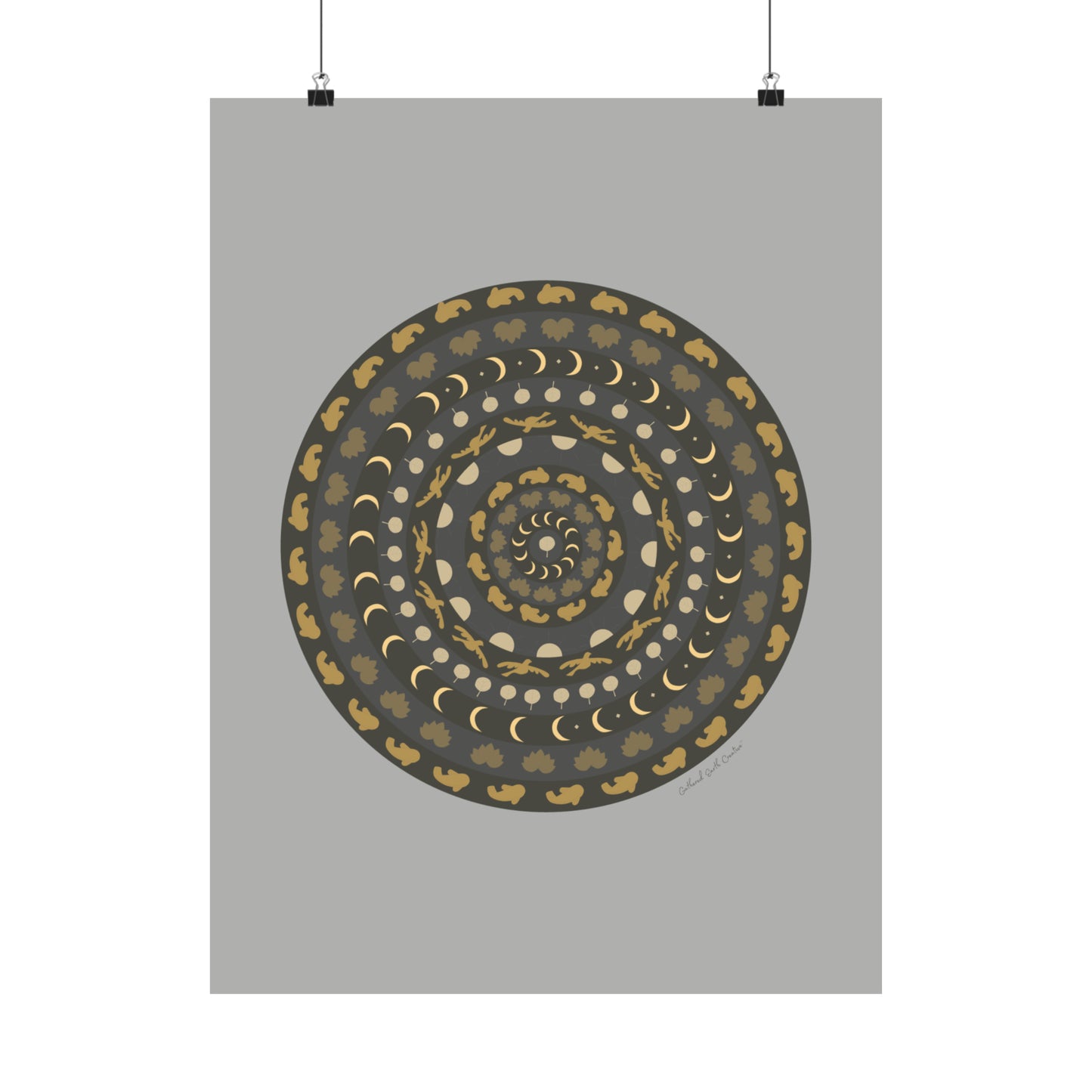 Harmony of Earth: Nature-Inspired Mandala Poster (gray)