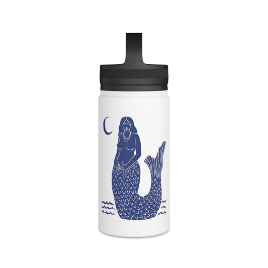 Empowered Mermaid, Stainless Steel Water Bottle, Handle Lid