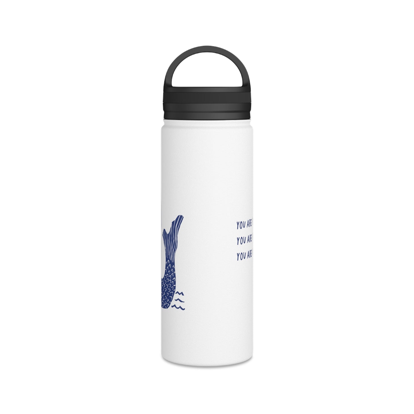 Empowered Mermaid, Stainless Steel Water Bottle, Handle Lid