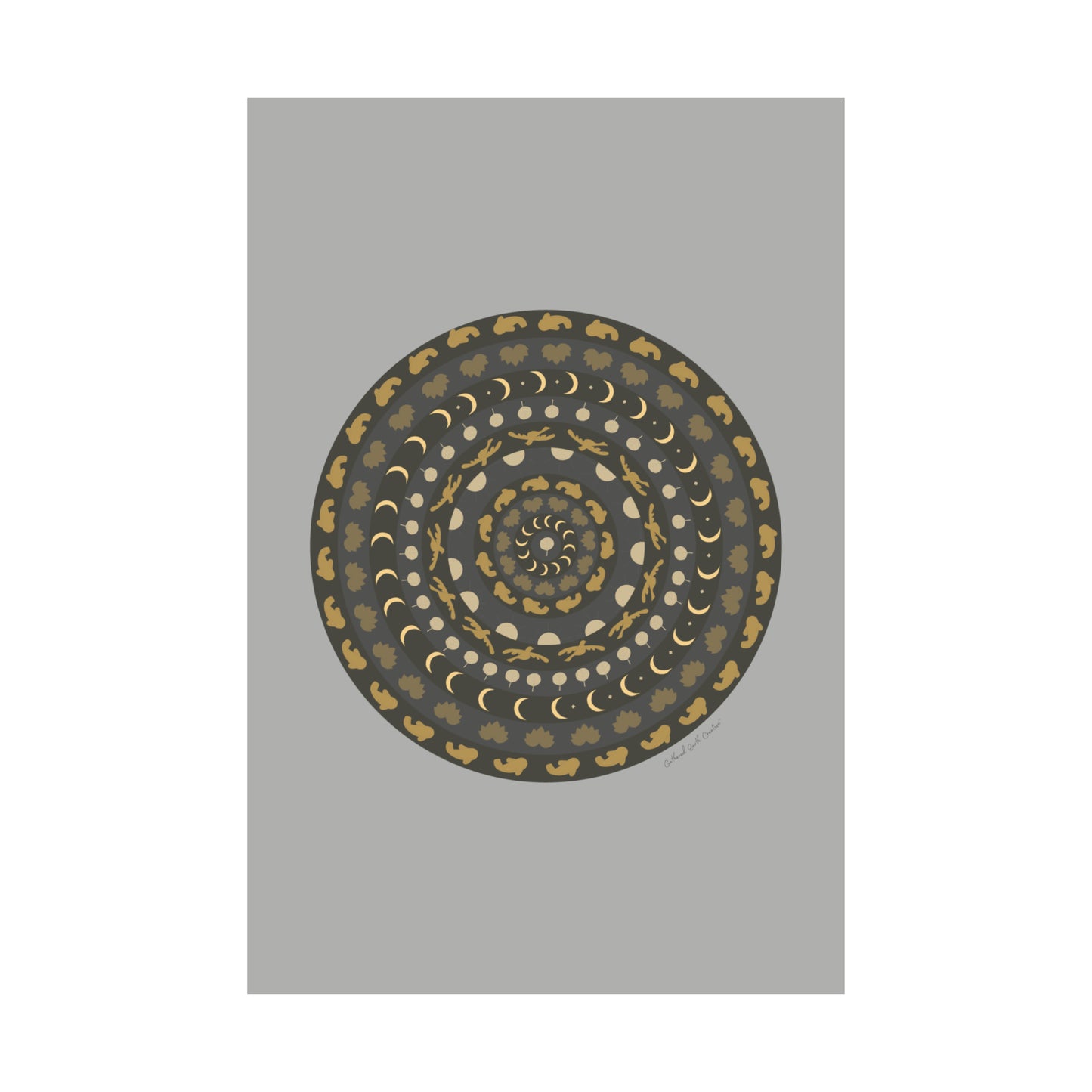 Harmony of Earth: Nature-Inspired Mandala Poster (gray)