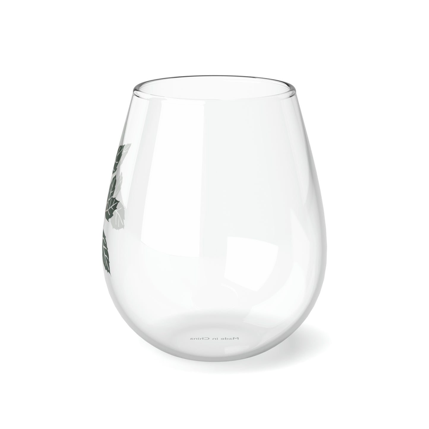 A Holiday Wine Glass, 11.75oz -  Festive Evergreen