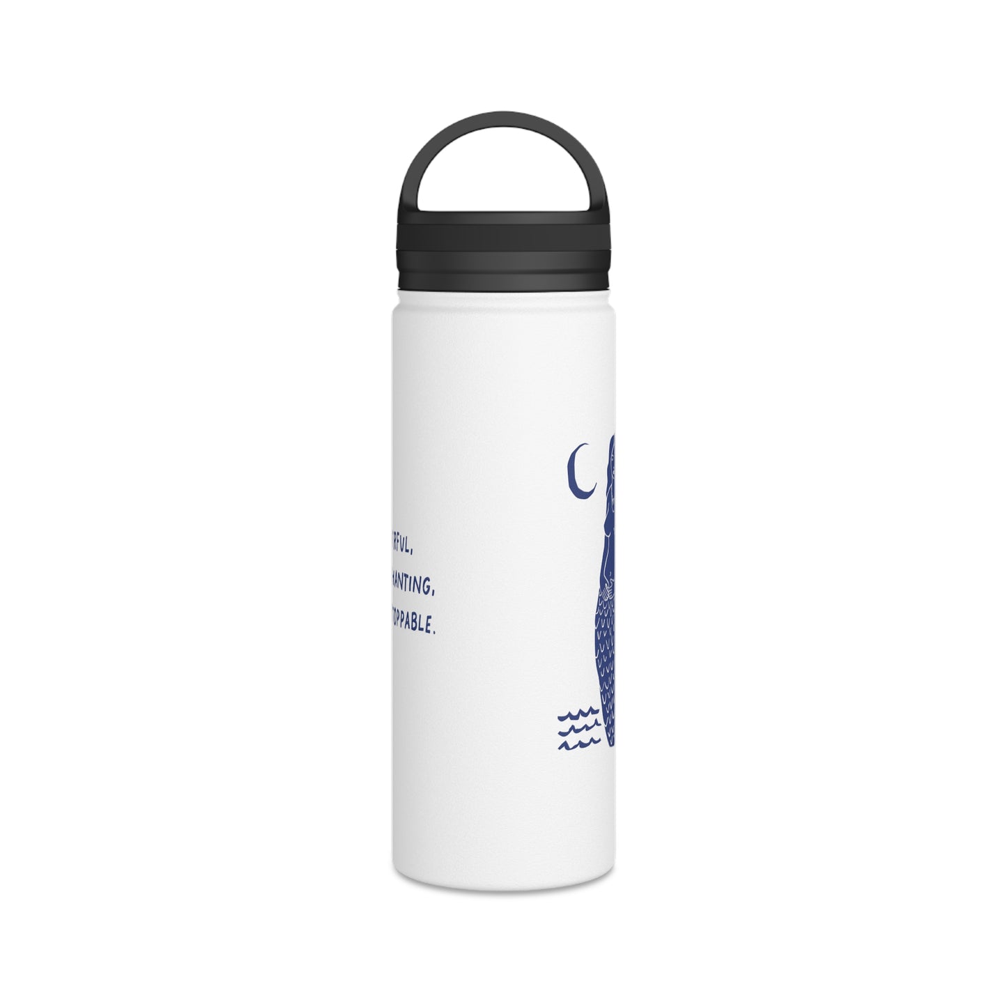 Empowered Mermaid, Stainless Steel Water Bottle, Handle Lid