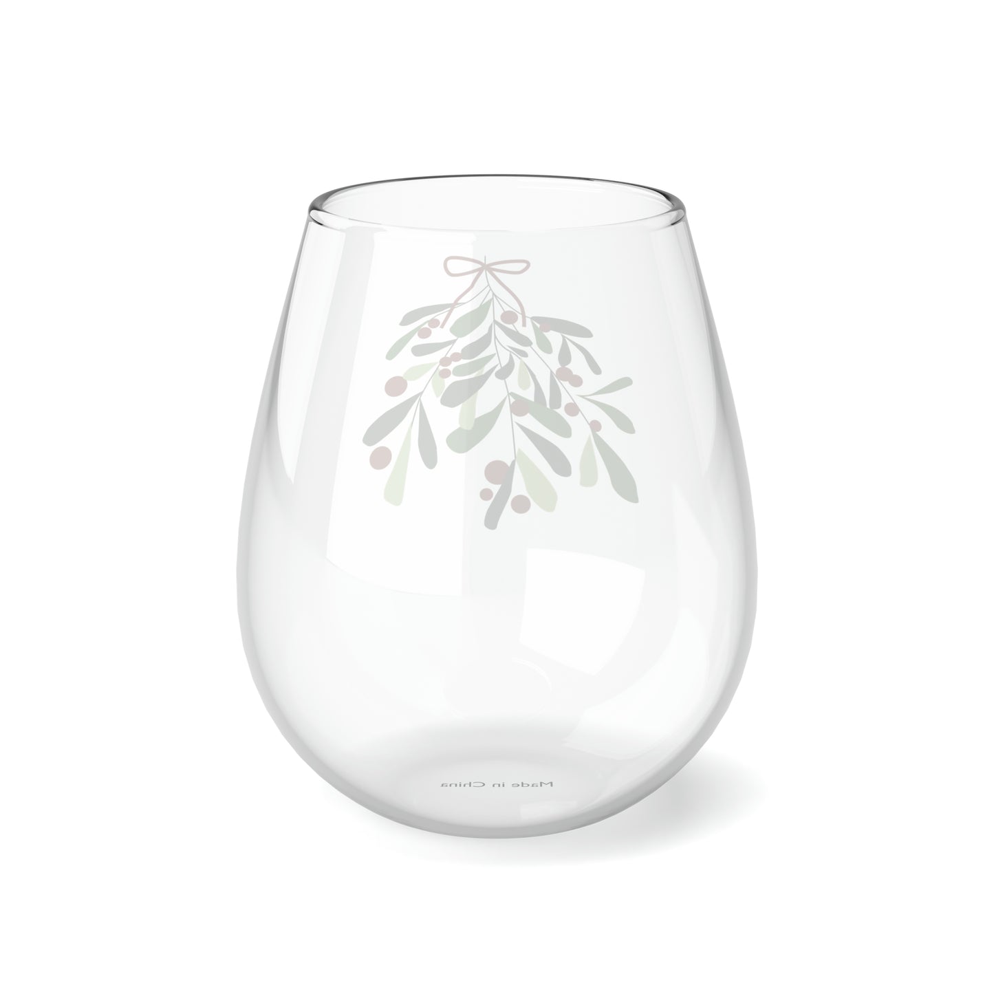 A Holiday Wine Glass 11.75oz - Mistletoe