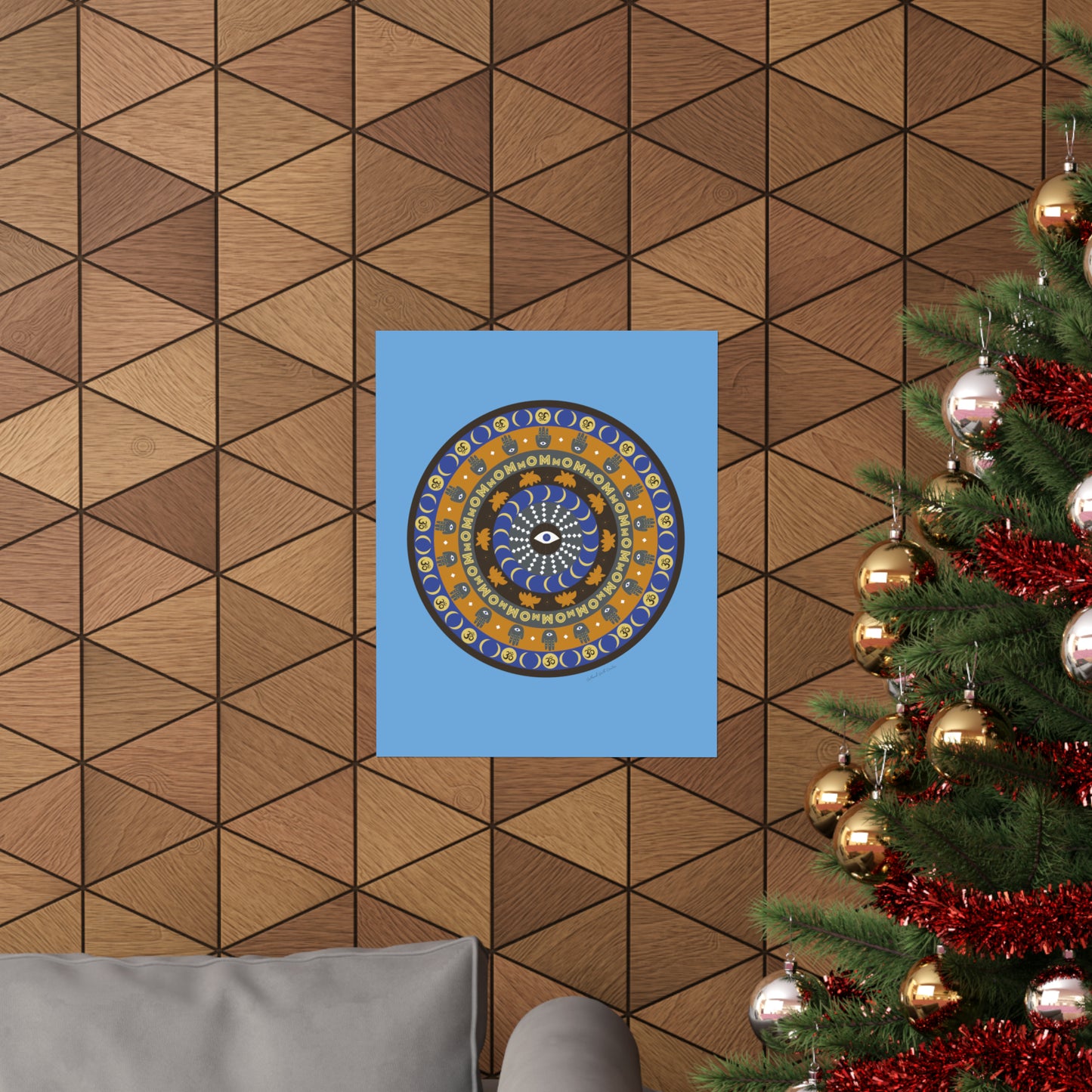 Yogic Harmony Mandala Poster (blue)