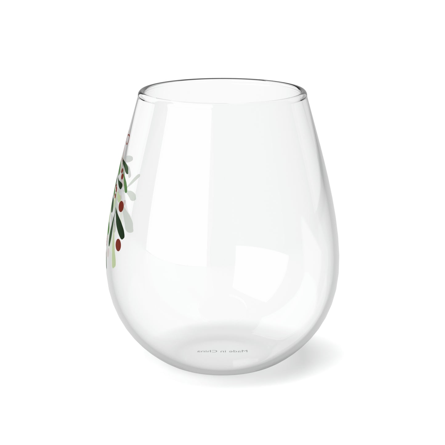 A Holiday Wine Glass 11.75oz - Mistletoe